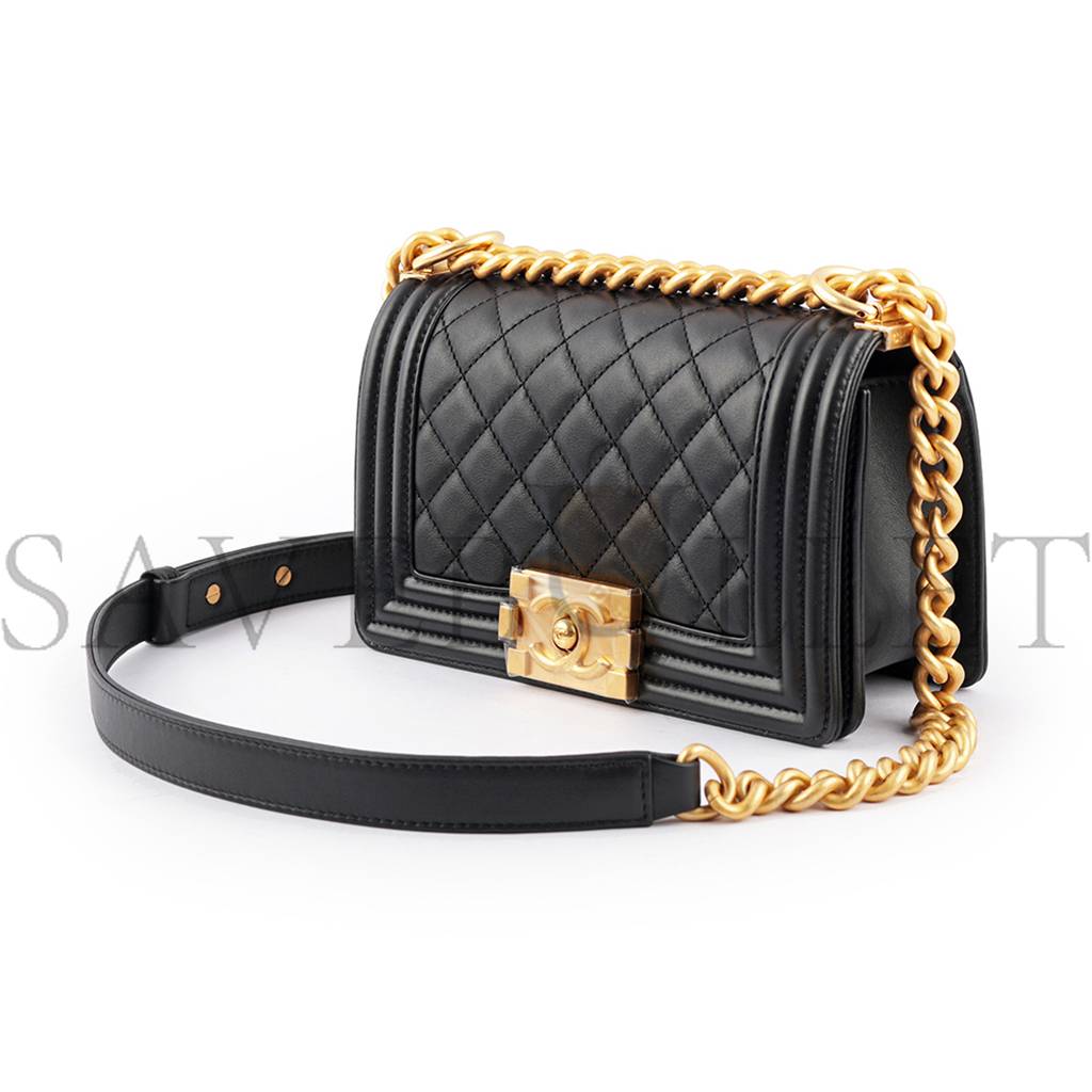 Ch*el small boy Ch*el handbag gold hardware a67085 y09876 94305 (20.5*12*8.5cm)